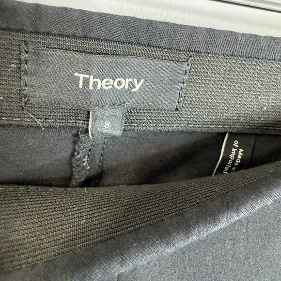 Theory Women's Thaniel Appoach Cropped Slim Pant Black Pull-on Sz 8 - Picture 8 of 9